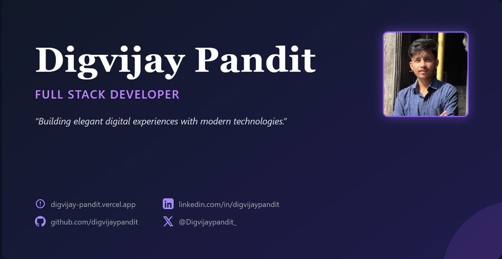 Digvijay Pandit | Full Stack Developer